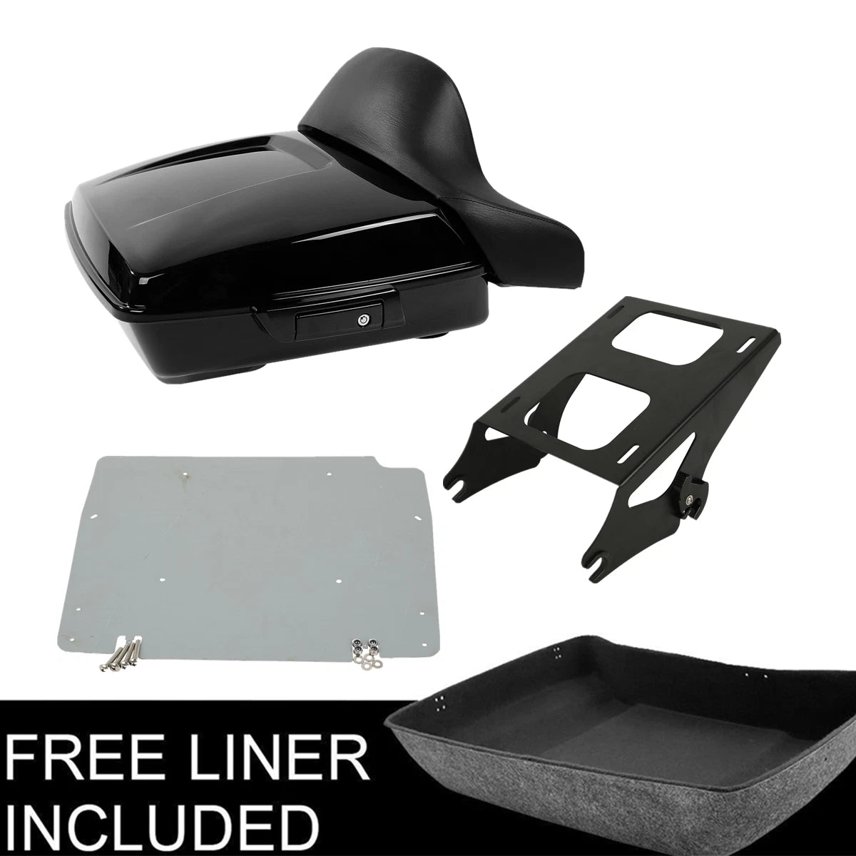 Chopped Trunk Pad Mount Rack Plate for Harley Touring (2014–2023)