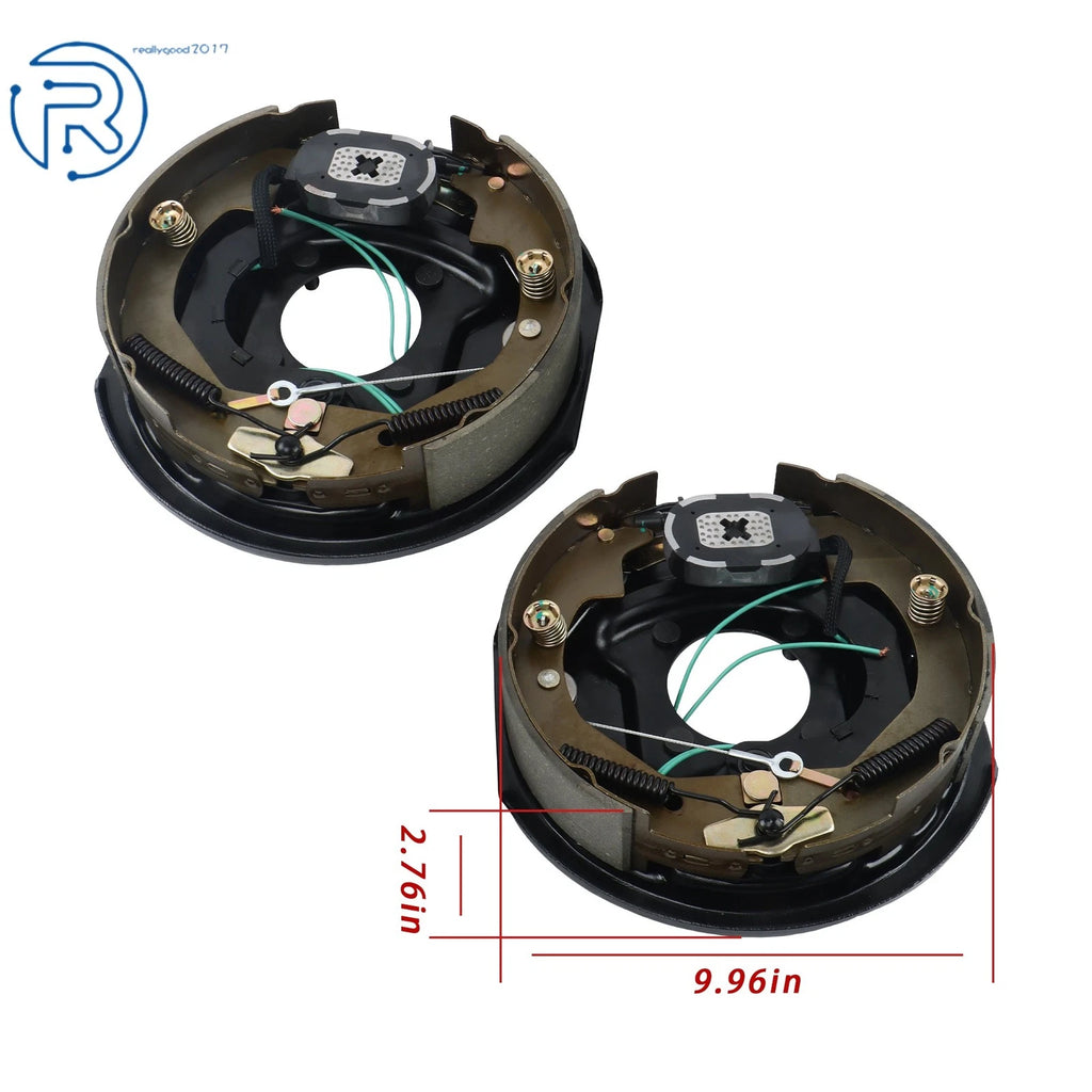 2X Electric Trailer Brake Self-Adjusting Assembly LH+RH 10"x2-1/4" for 3500 lbs