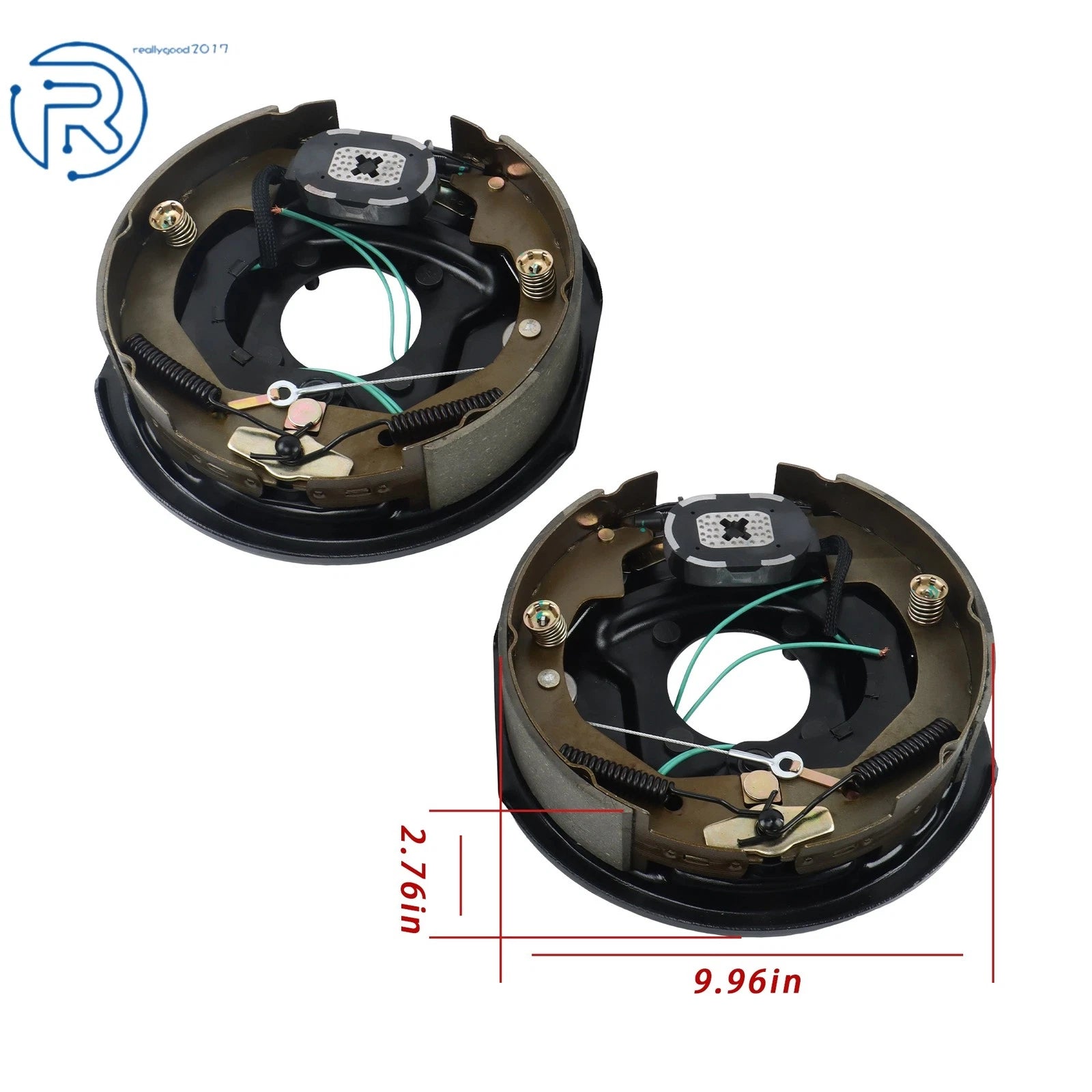 2X Electric Trailer Brake Self-Adjusting Assembly LH+RH 10"x2-1/4" for 3500 lbs