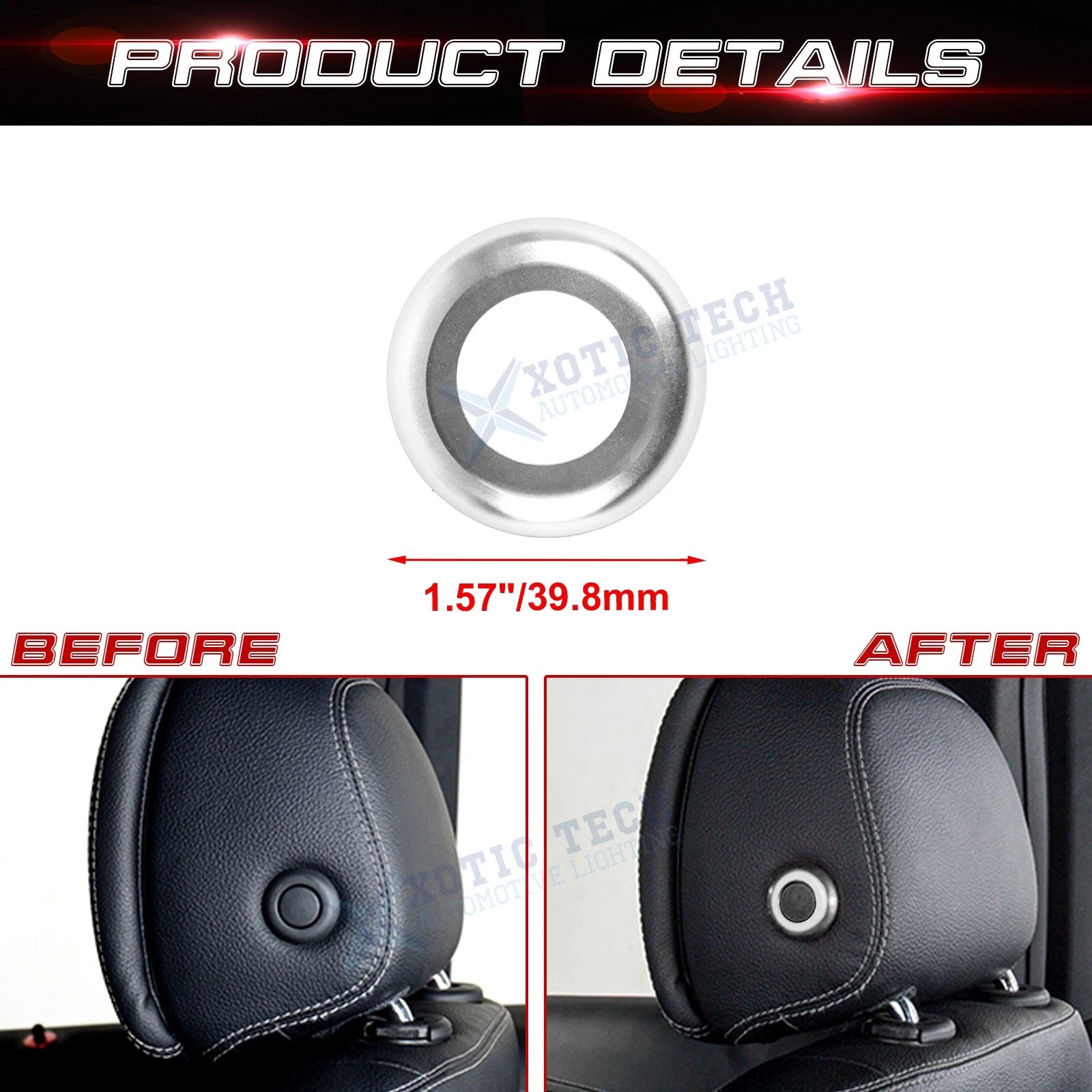 Front Seat Headrest Button Covers for Mercedes-Benz W205 X205 (2015-2022)