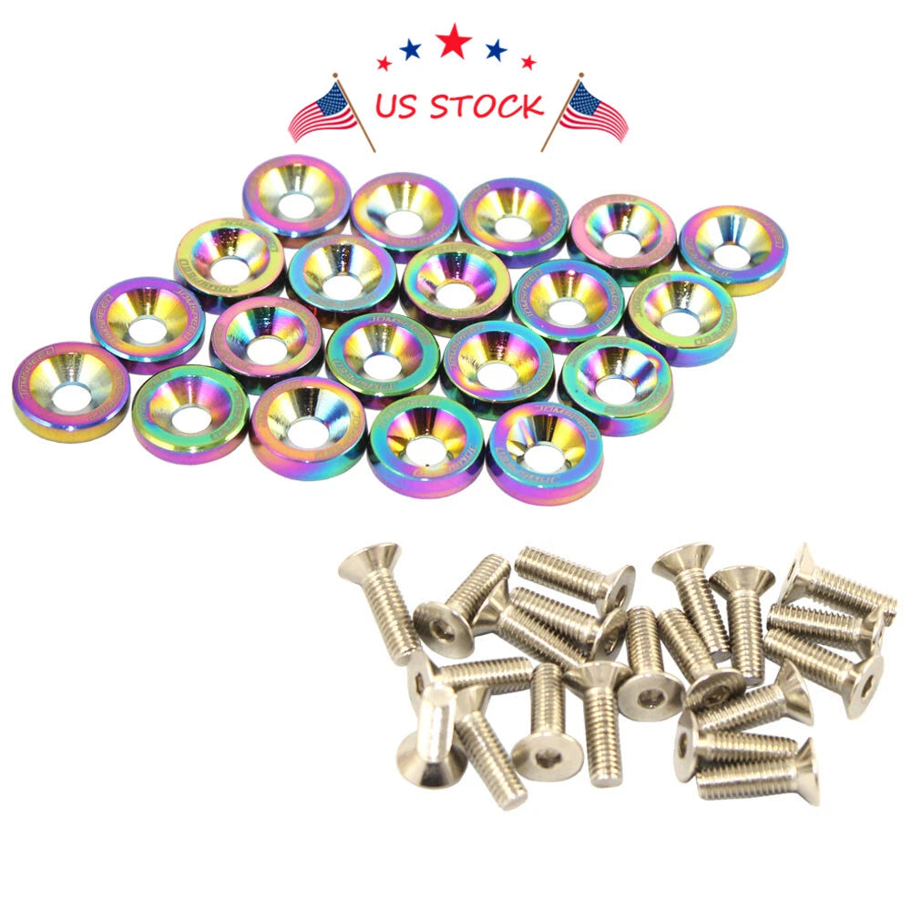 20-Piece Chrome Fender/Bumper Washer/Bolt Dress Up Kit for Make Model 