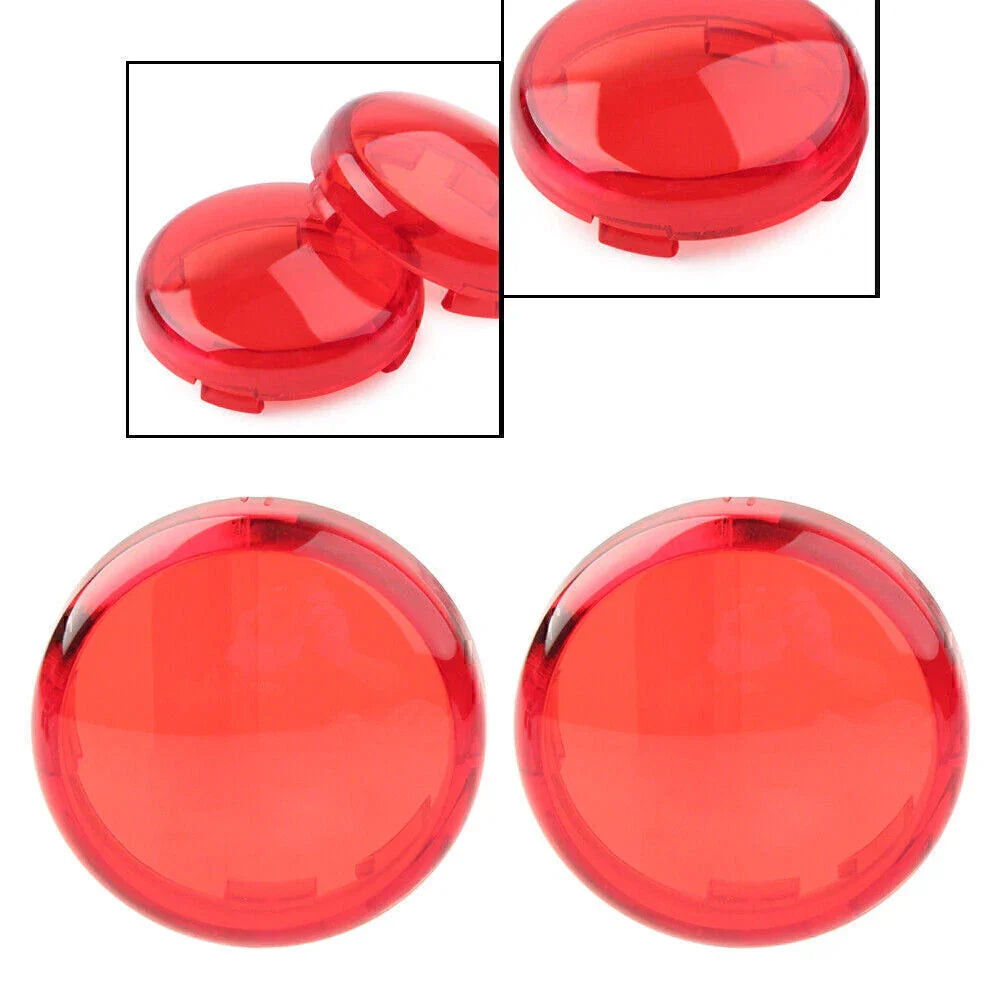 Red ABS Turn Signal Lens Light Covers for Harley Touring Softail Dyna