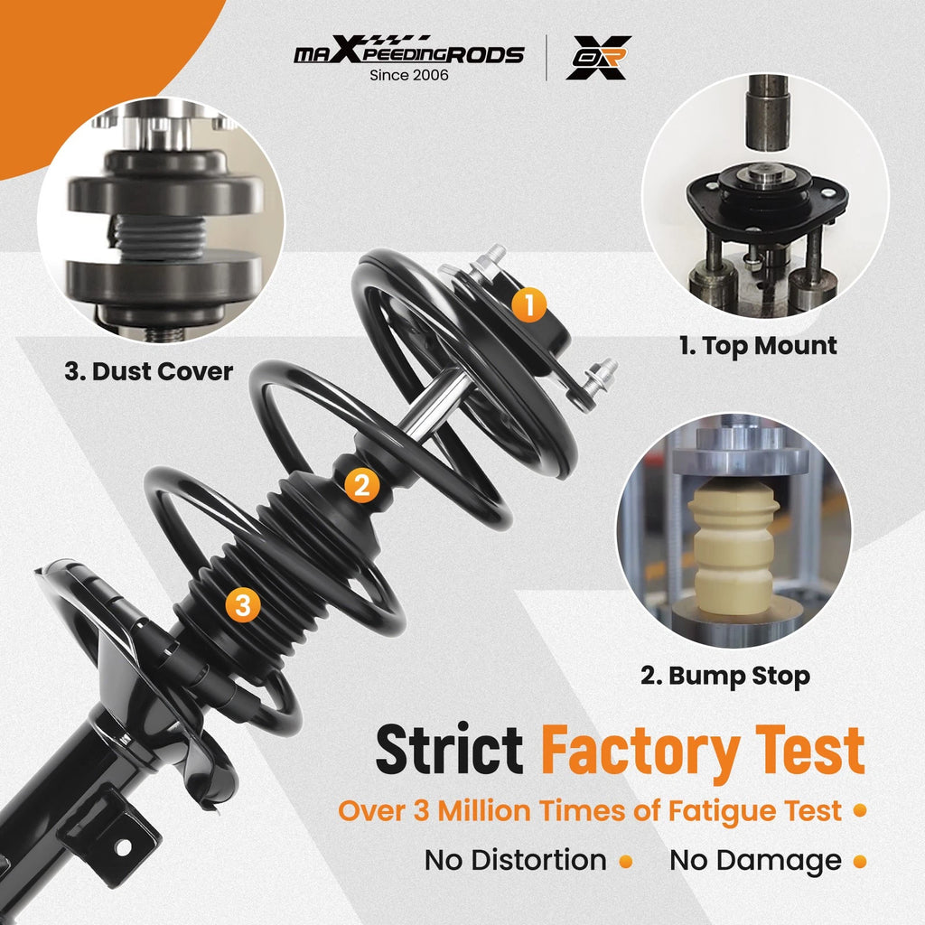 Set of 4 Suspension Struts Assembly for Mitsubishi Lancer (2008–2017)