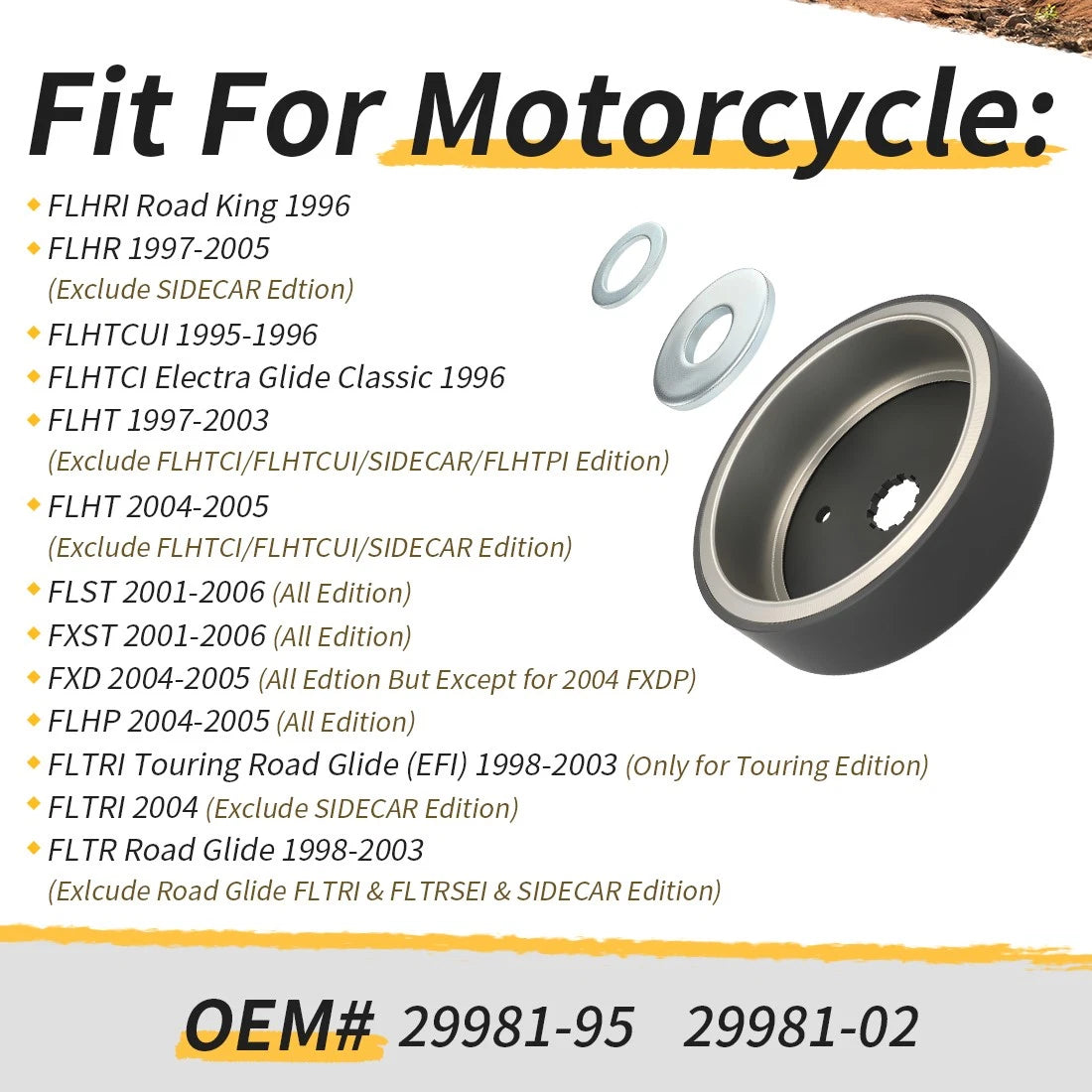 Rotor 38amp for FLHRI FLHR FLHTCUI FLHTCI FLHT FLST FXD FLHP (1995–2002) 29981-95 29981-02