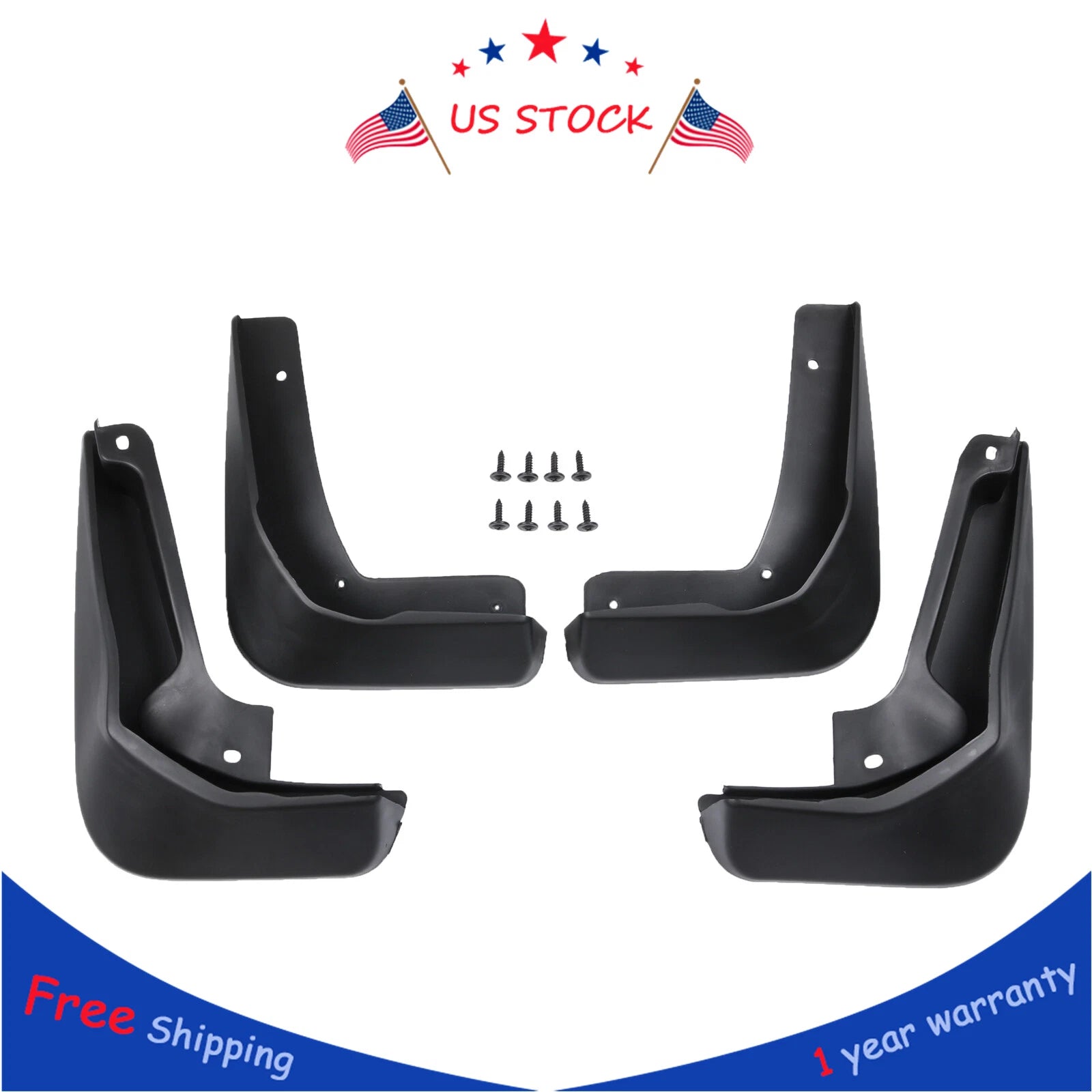 Set of 4 Splash Guards Mud Flaps for Ford Focus (2012–2018) Sedan