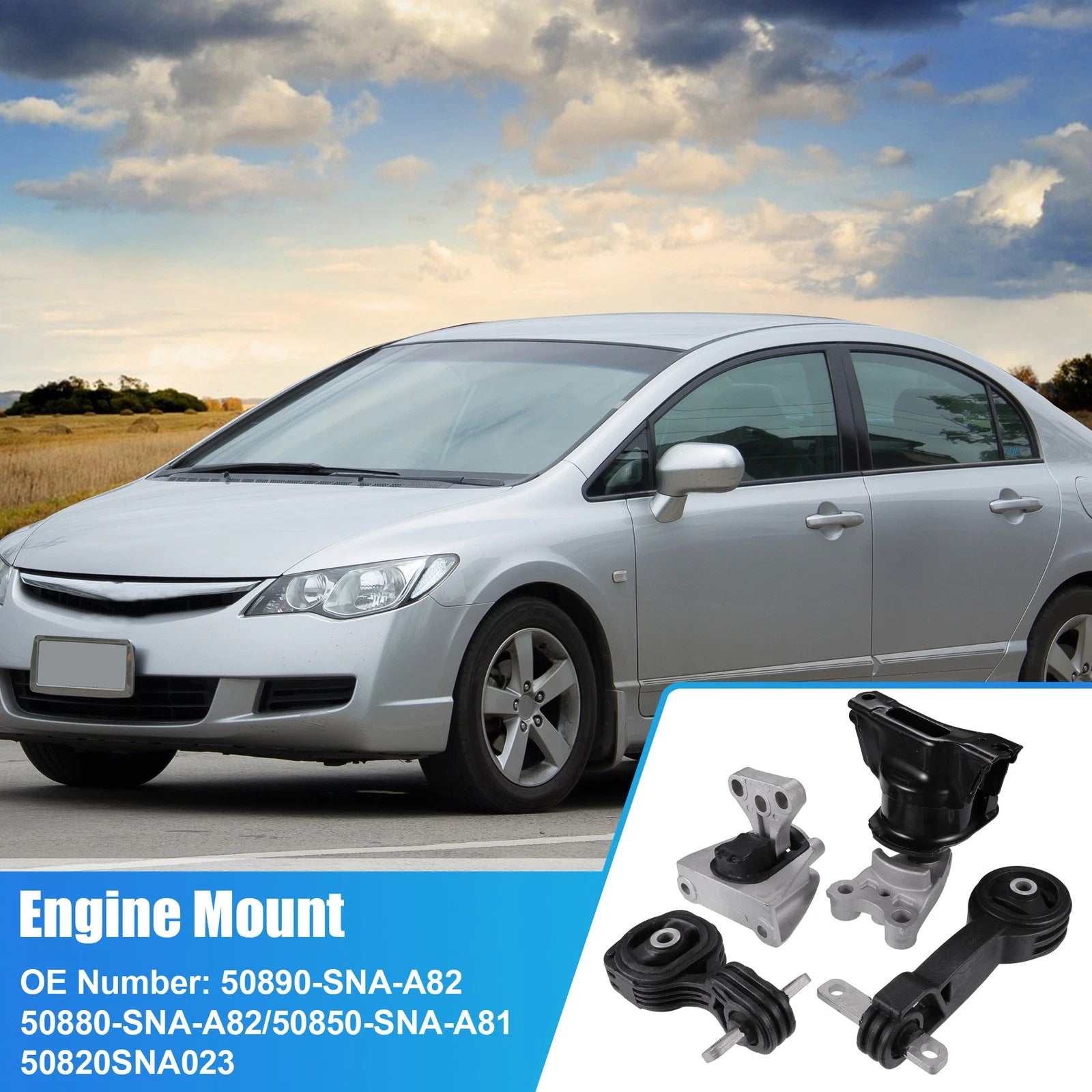 Set of 4 Engine Motor Transmission Mounts No. 50890SNAA81 for Honda Civic 