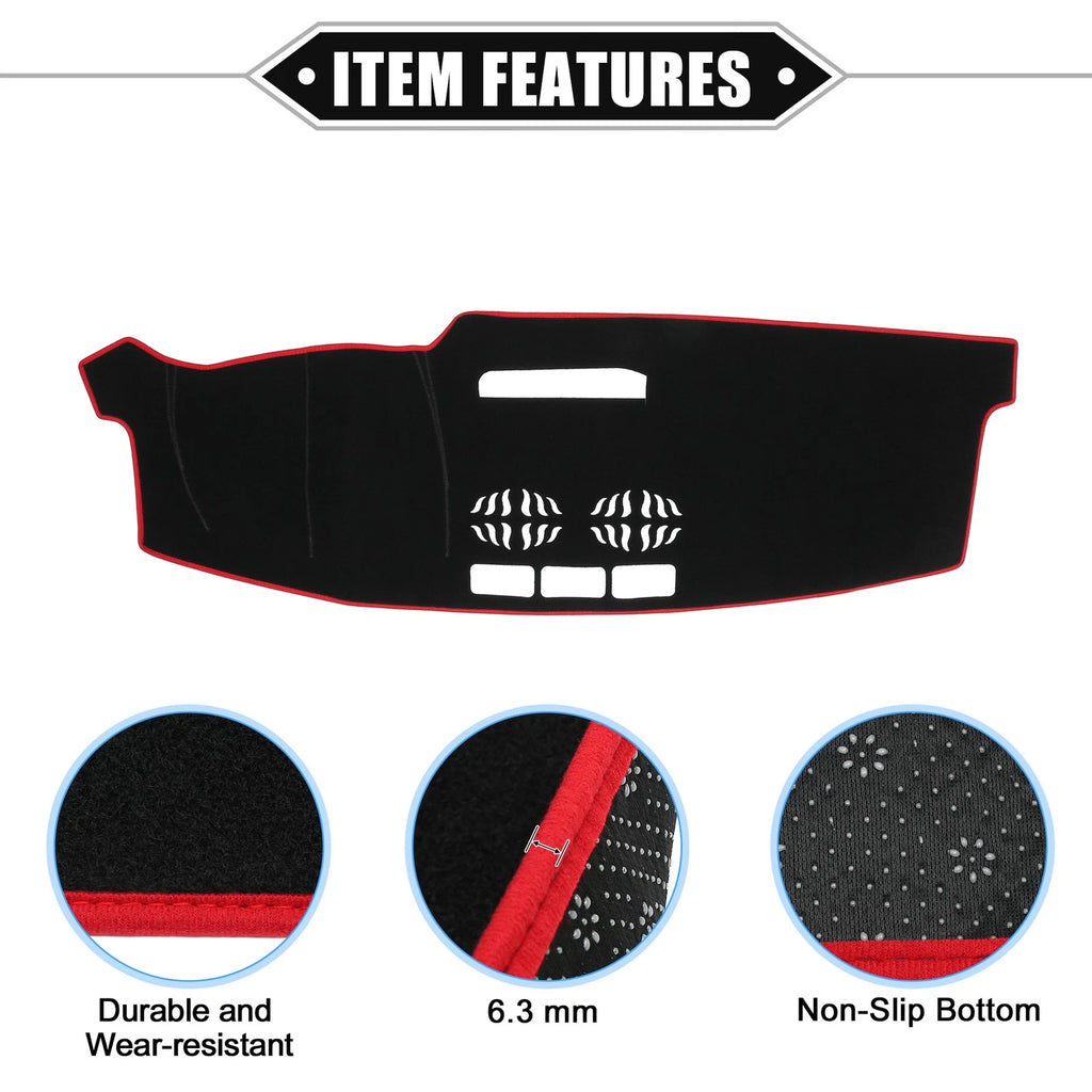 Dashboard Cover Mat for Mazda CX-5 (2016–2023) Black Red 634149337064