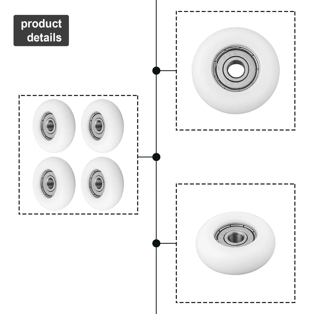 Roller Idler Bearing Pulley for Roller Skating Shoes (Pack of 4)