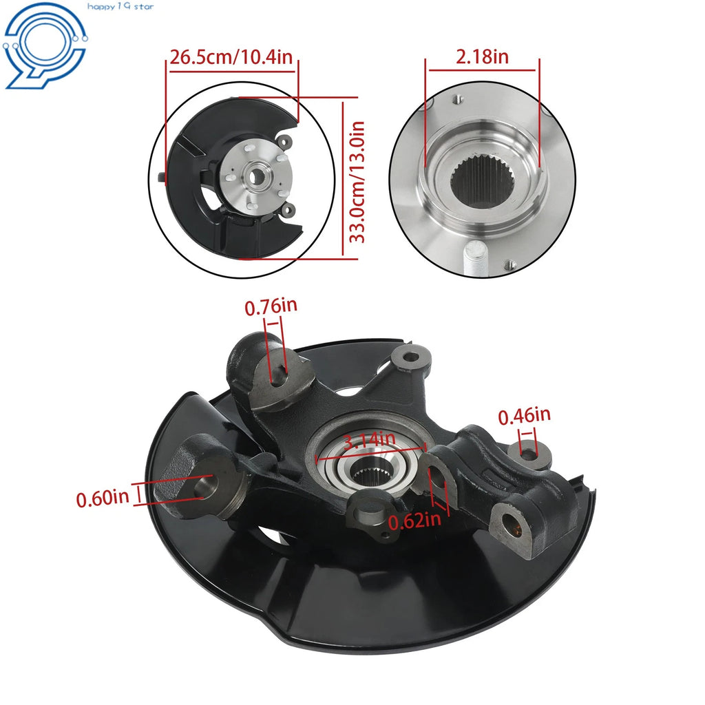 Front Right Steering Knuckle & Wheel Hub Bearing for Honda Pilot (2005–2008)