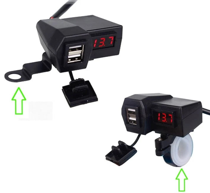 Dual USB Phone Charger Socket for Motorcycle (Waterproof)