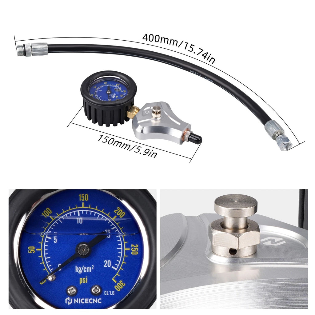 Engine Cylinder Compression Gauge Tester for 2-Stroke & 4-Stroke Engines