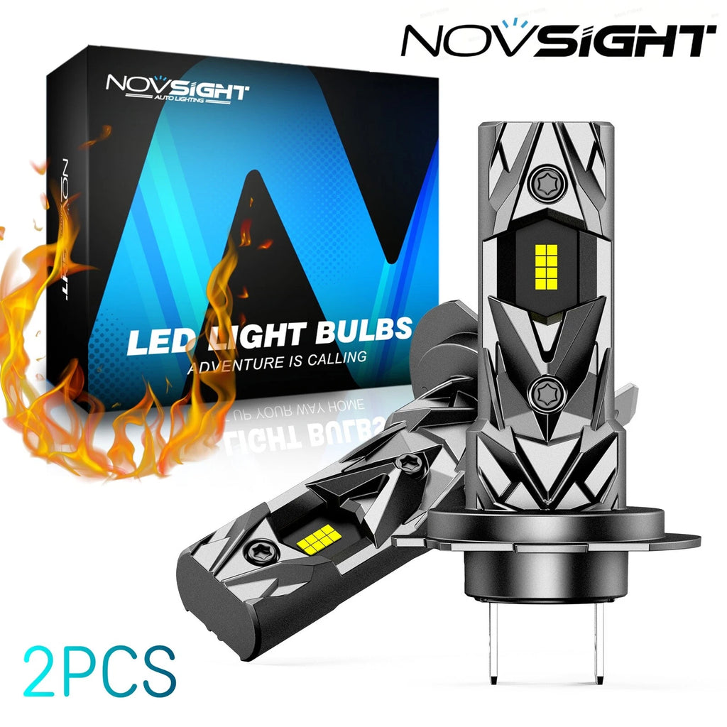 2pc H7 LED Headlight Bulbs for NOVSIGHT (6500K, 16000LM)