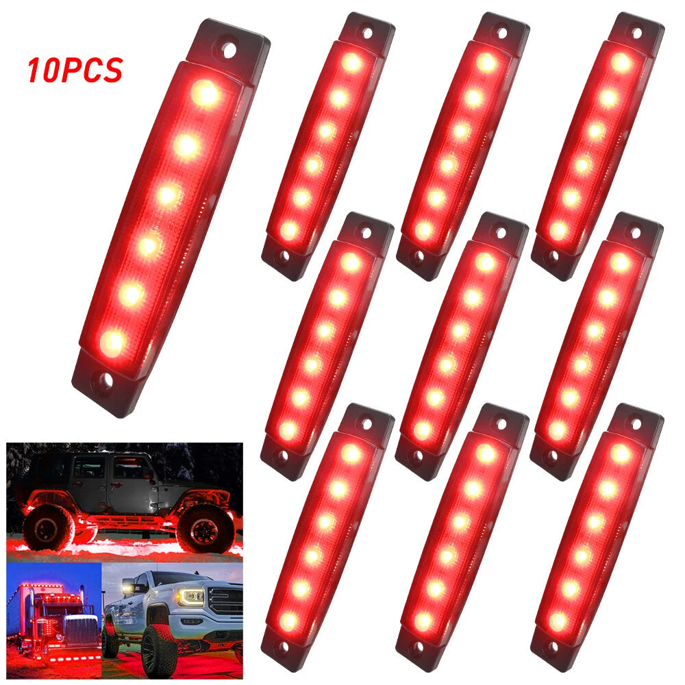 10 Pods Smoked Red LED Rock Lights for Jeep (YYYY–YYYY)