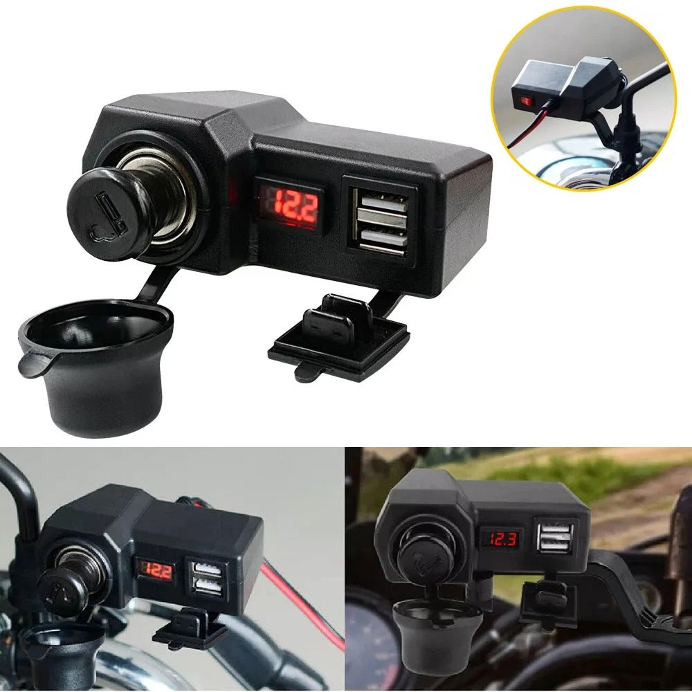 Dual USB Phone Charger Socket for Motorcycle (Waterproof)