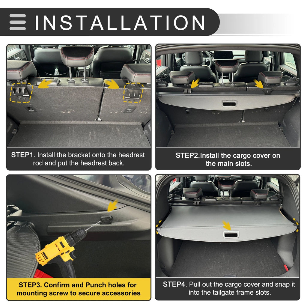 Retractable Cargo Cover for Toyota C-HR (2017–2023) Black Carbon Fiber