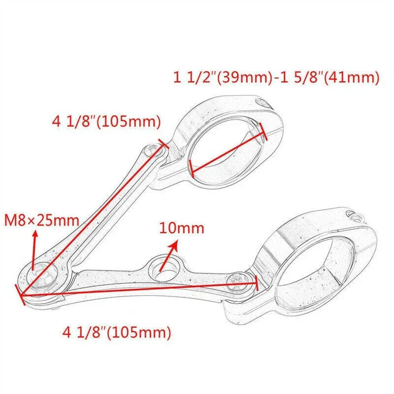 39mm-41mm Motorcycle Headlight Fork Tube Bracket Mount for Make & Model