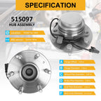 2X Front Wheel Hub & Bearing for Chevrolet Avalanche, Silverado 1500, GMC Yukon (2002–2013)