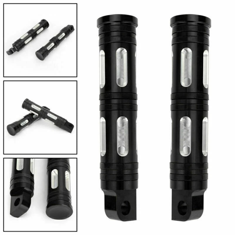 CNC Cut Black Foot Pegs for Chopper Touring Sportster (CN #3)