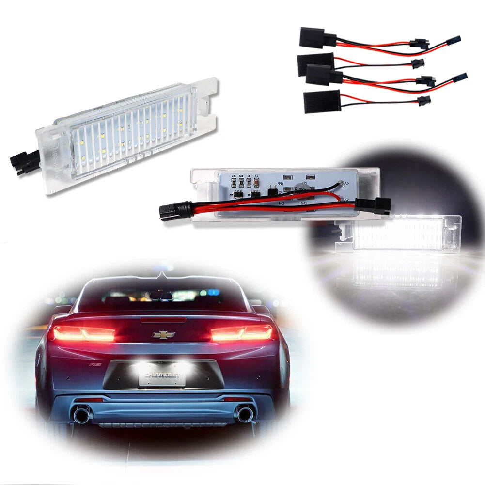 2X Error Free CAN-bus White LED License Plate Light for Chevy Camaro (2014–2020)