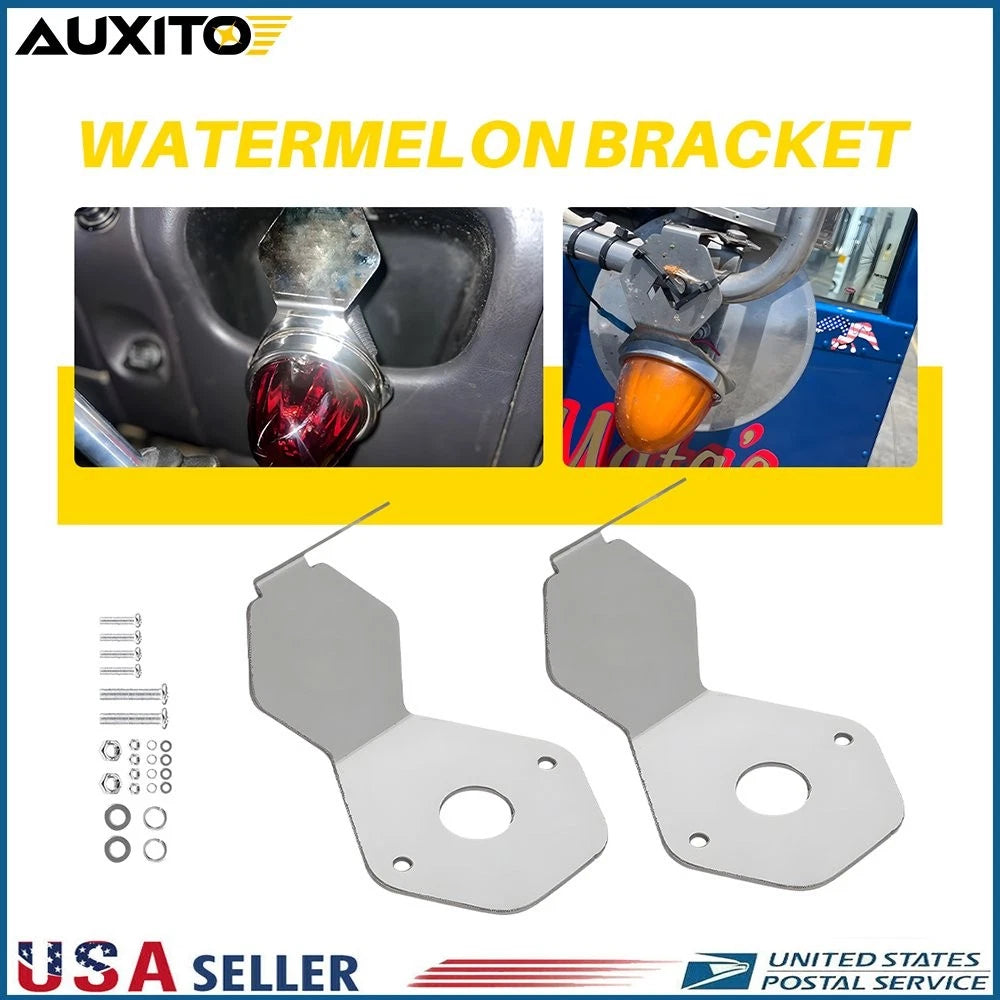 Pair of Watermelon Style Angled L-Bracket for Semi Tractor Mirror Turn Signals