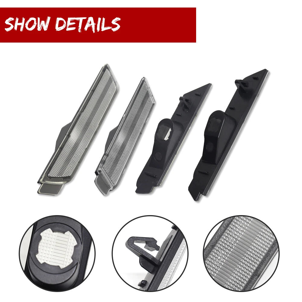 Set of 4 Clear Lens Front & Rear Side Marker Lights for Chevy Camaro (2010–2015)