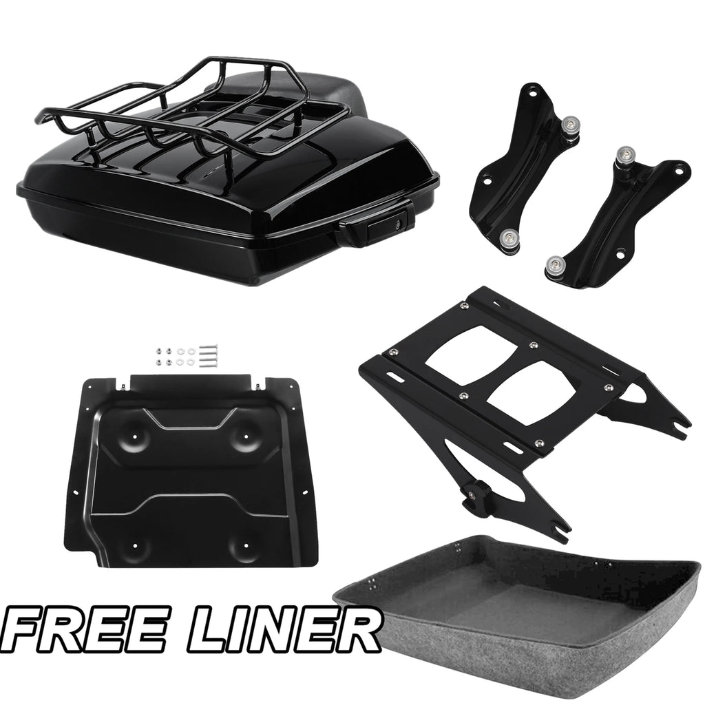 Black Razor Trunk Pad Mount Plate Docking Kit for Harley Road Glide (2014–2025)