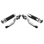 Silver Extendable Brake Clutch Lever Grips Set for Suzuki GSXR600/750 (2006-2019)
