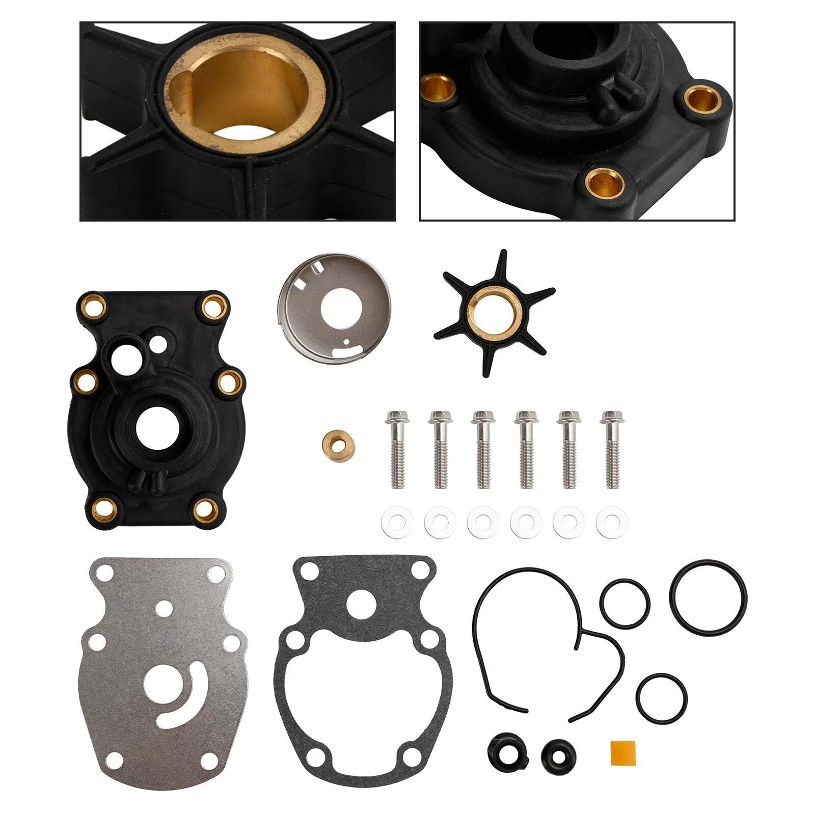 Water Pump Impeller Kit for Johnson Evinrude 25-35HP Outboard (N/A) 0393630 0393509