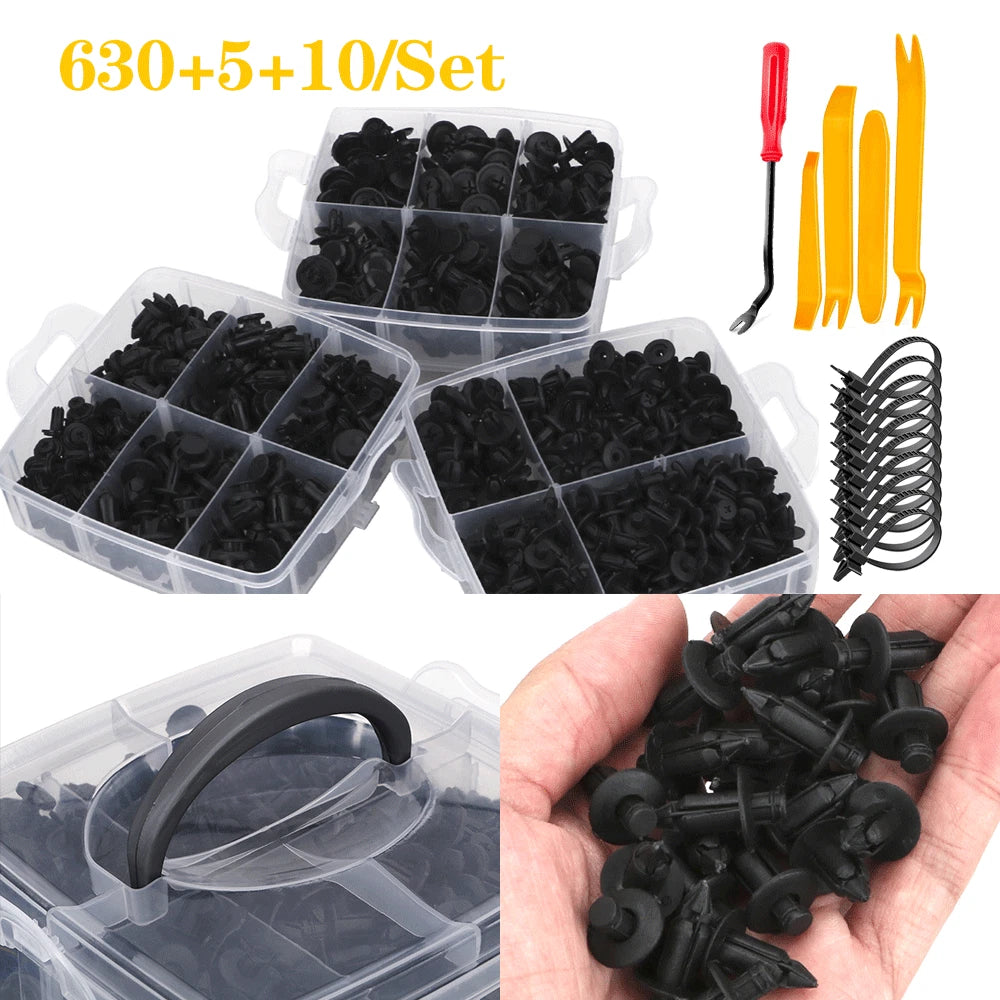 Set of 645 Bumper Clips for Auto Car Fender Push Pin (Universal)