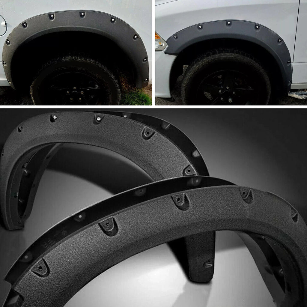 Set of 4 Pocket Bolt Rivet Fender Flares for Dodge Ram 1500 (2009–2018)
