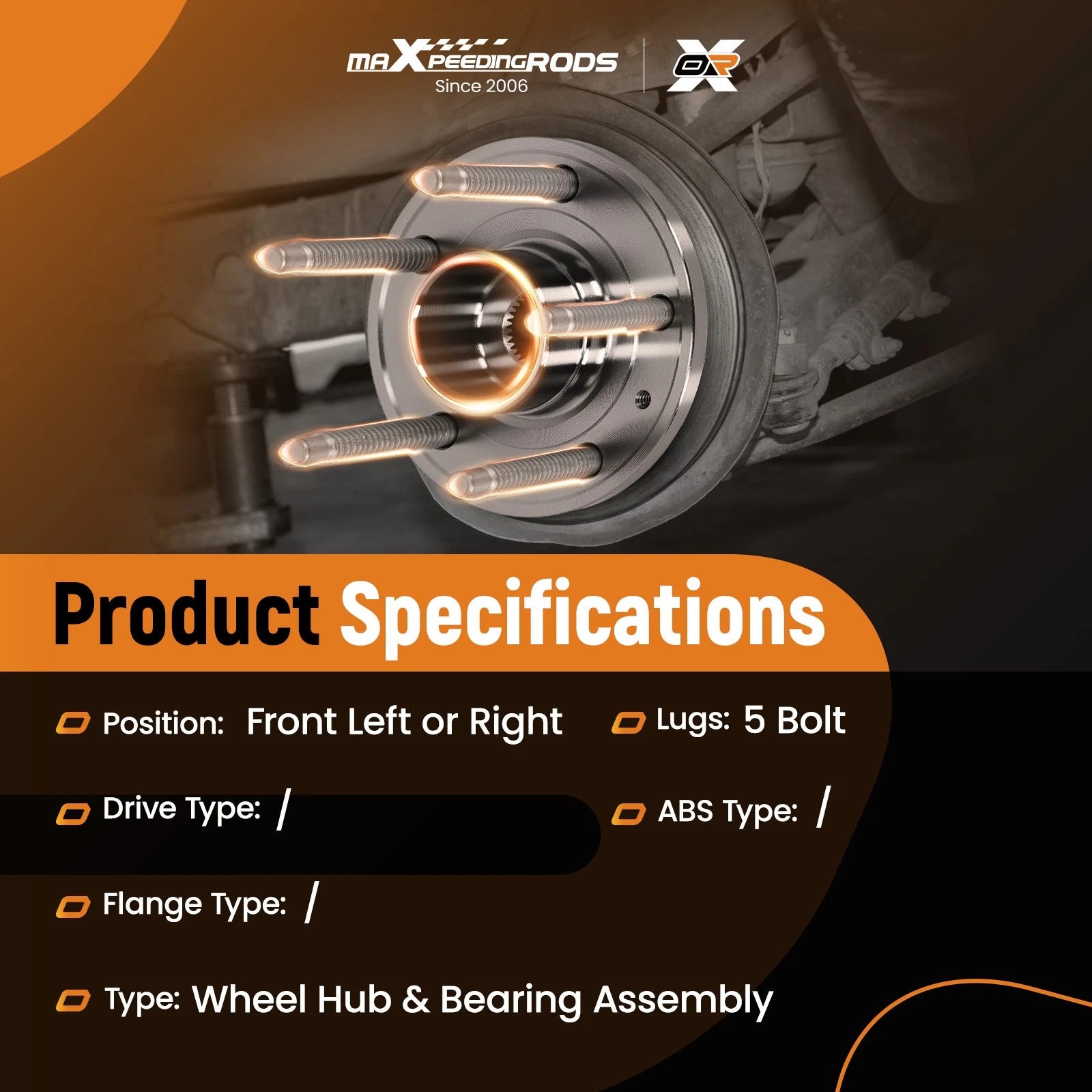 Front Wheel Hub & Bearing Assembly for Chevrolet Cruze (2011–2016) ABS 513315
