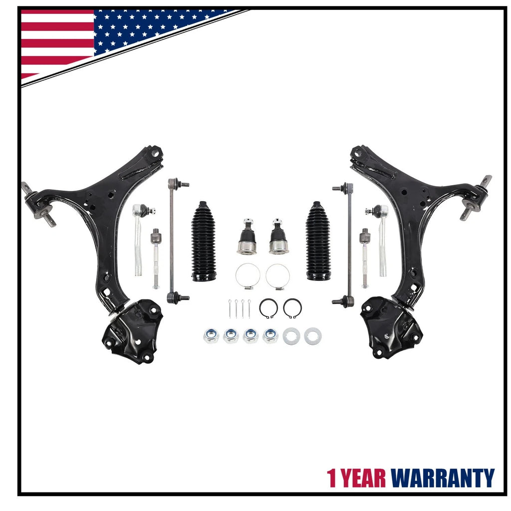 Set of 2 Front Lower Control Arms Sway Bars Tie Rods for Honda Accord Acura TLX (2013–2017)
