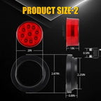 10pcs 2" Red White 9 LED Round Trailer Marker Light for Truck RV