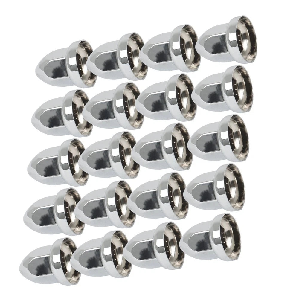 Set of 20 Chrome Lug Nut Covers for Semi Truck (33 mm)