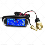 2-in-1 Digital Water Temp Oil Pressure Voltmeter for Truck Car (10mm 1/8)