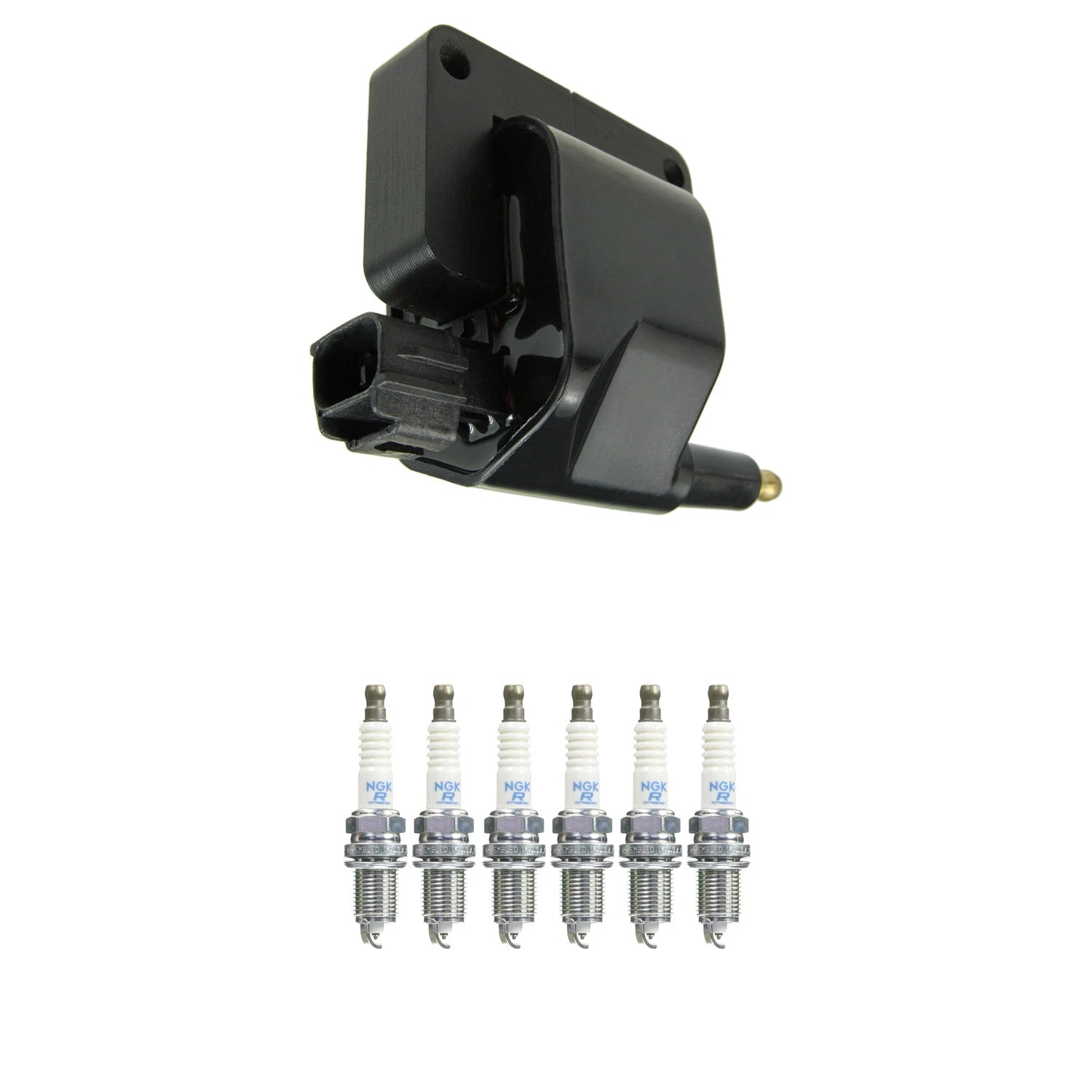 Set of 6 NGK HEI Ignition Coils & Laser Platinum Spark Plugs for Dakota Ram 1500 (1997–2004)