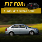 Set of 4 Outer Door Handles for Hyundai Accent (2006–2011) Primed Black