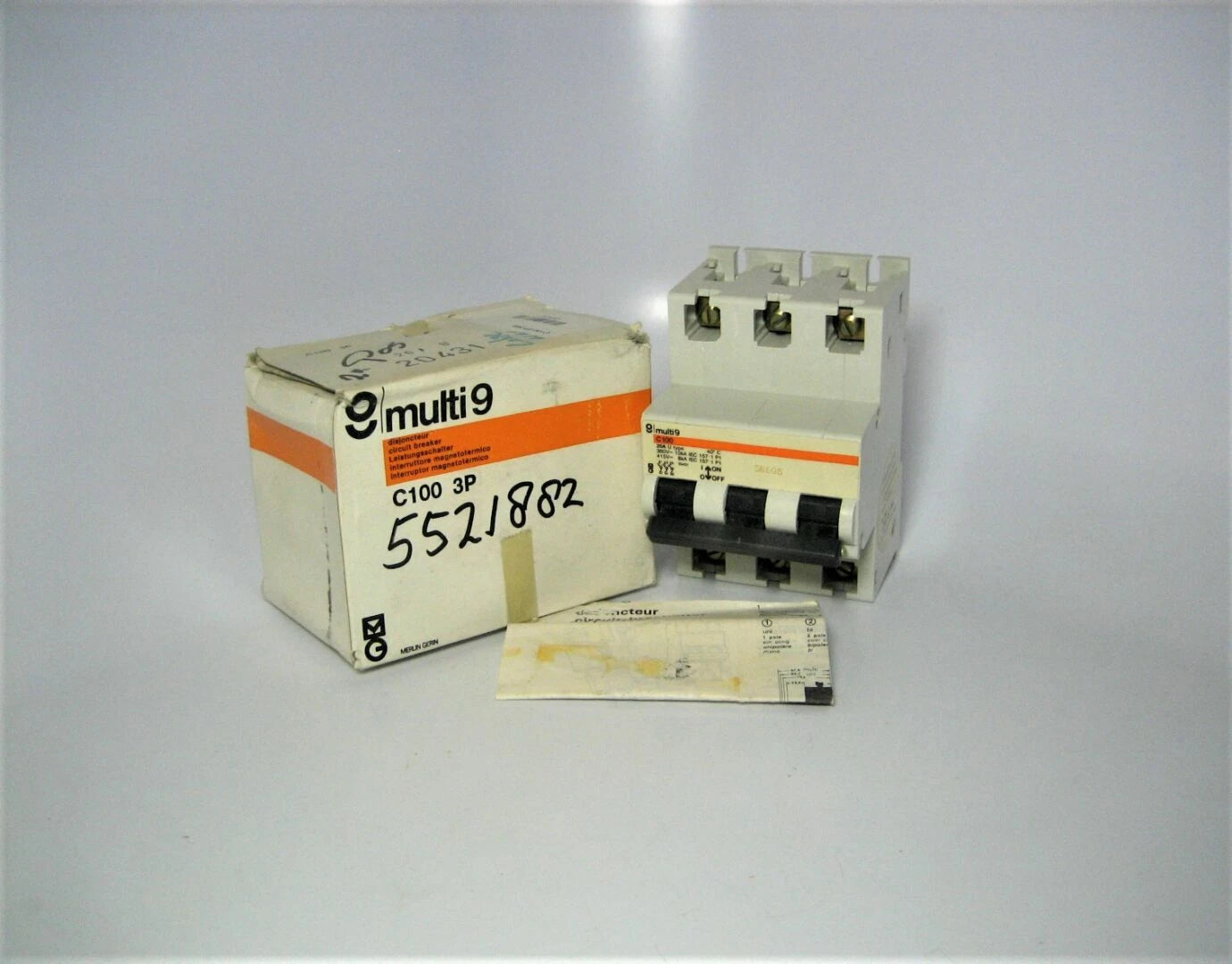 Merlin Gerin 20431 Multi 9 C100 3-Pole 415VAC 20Amp Circuit Breaker