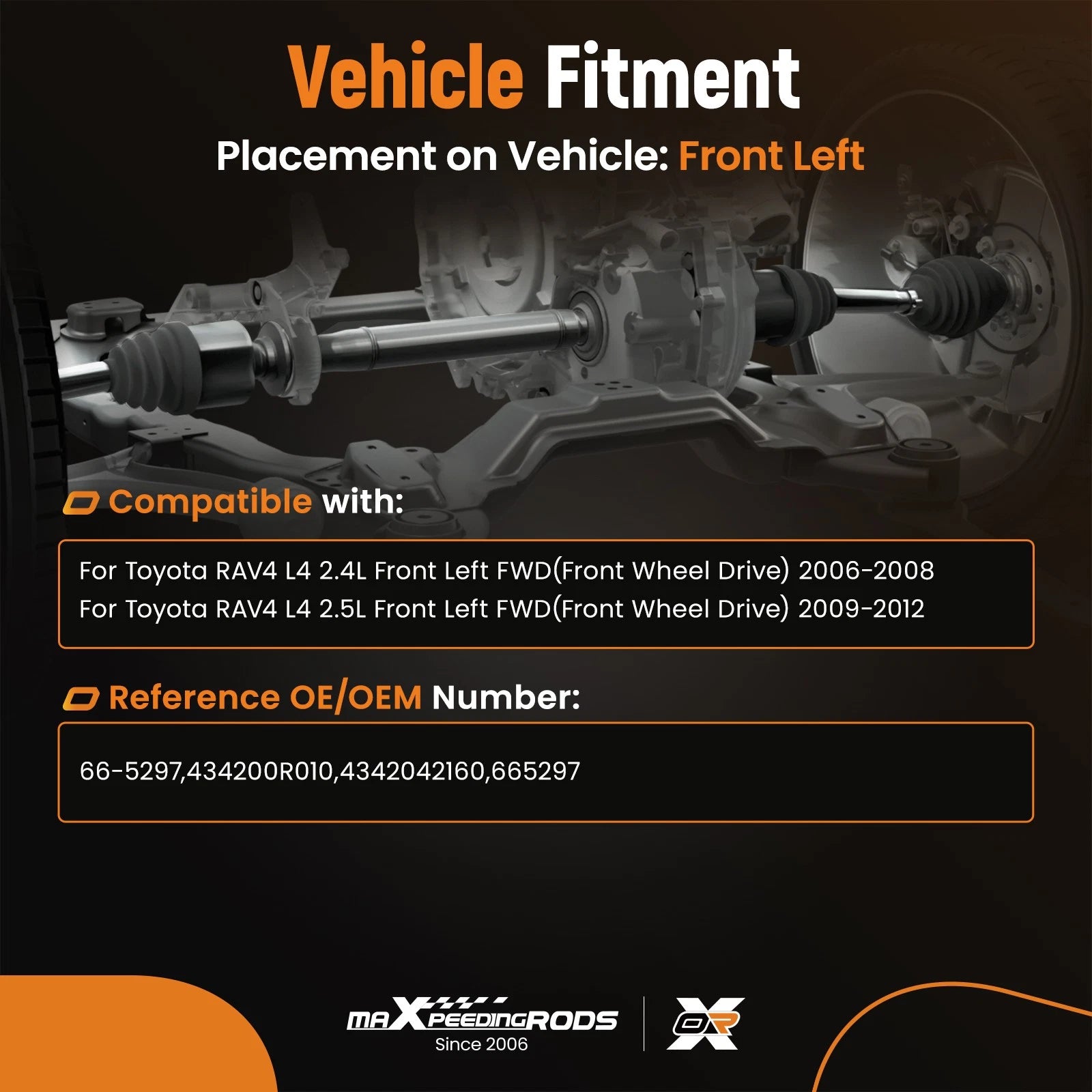 Front Left CV Axle Shaft Assembly for Toyota RAV4 (2006–2012)