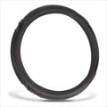 Steering Wheel Cover for Universal Fit (14.5-15") Black Carbon Fiber Red Stitching