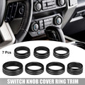 7pcs AC Switch Knob Cover Trim for Ford F-150 (2021–2022) Black Aluminum Alloy