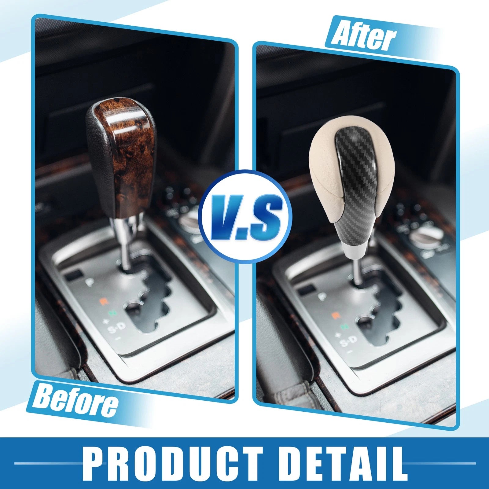 Gear Shift Knob for Lexus Toyota (Beige Black)