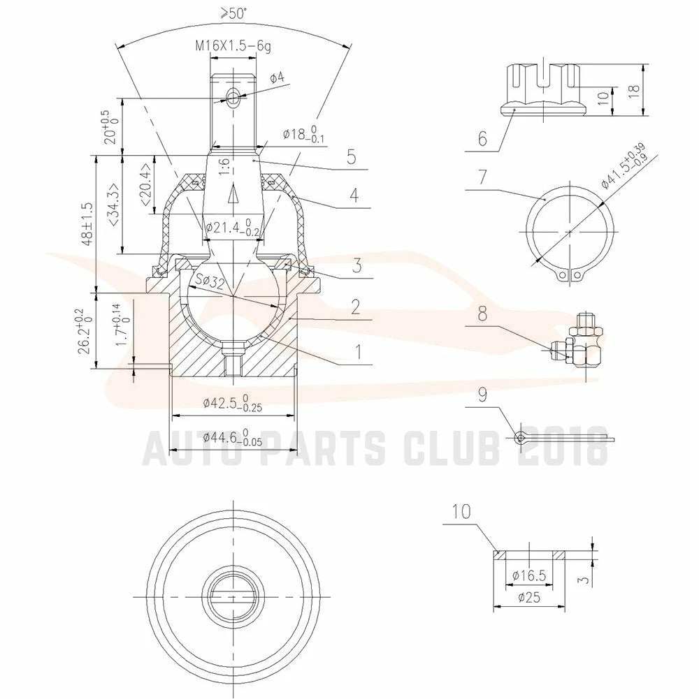 10PC Front Upper Control Arms Suspension for Ford F-150 4WD (2004–2006)