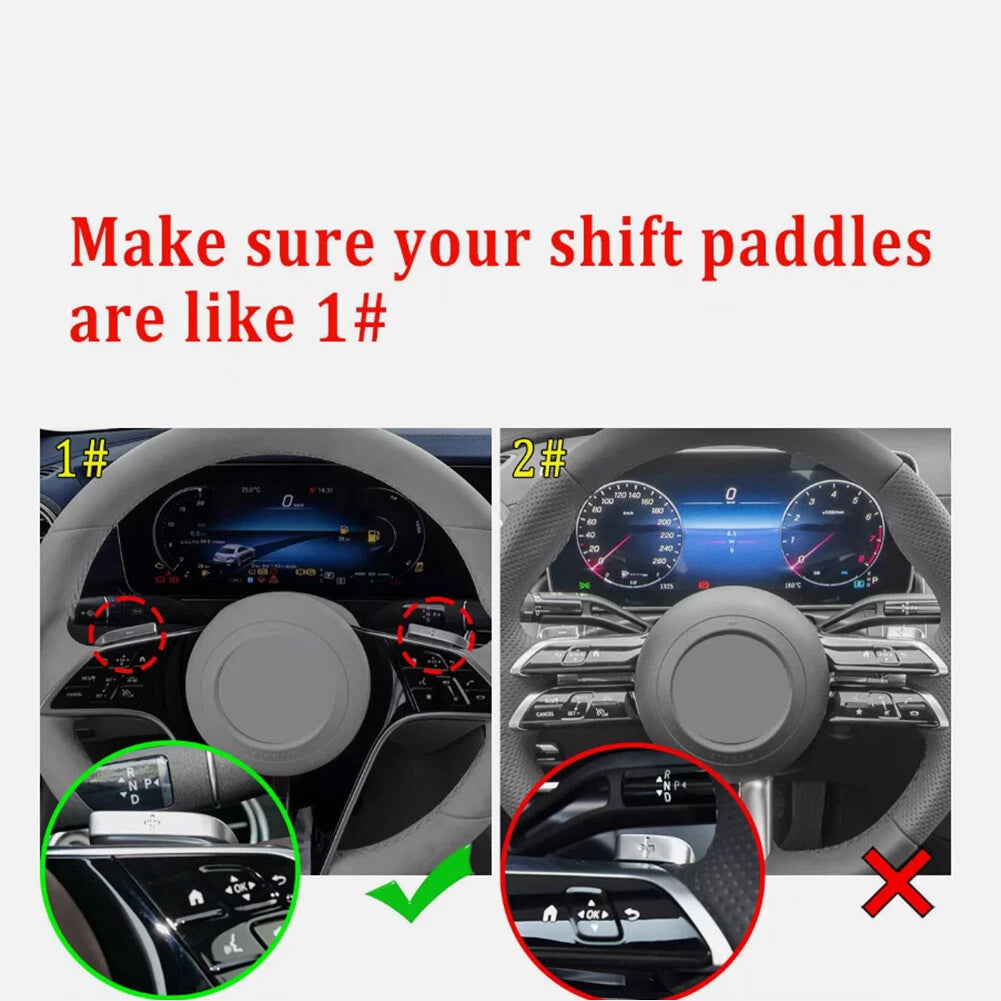 Steering Wheel Shifter Paddle Extension for Mercedes Benz A B S GLC Class (Pair)