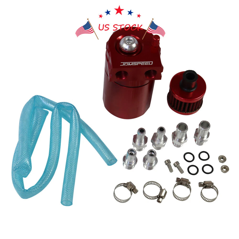 Oil Catch Can Tank & Filter Kit for Universal Applications (Aluminum)