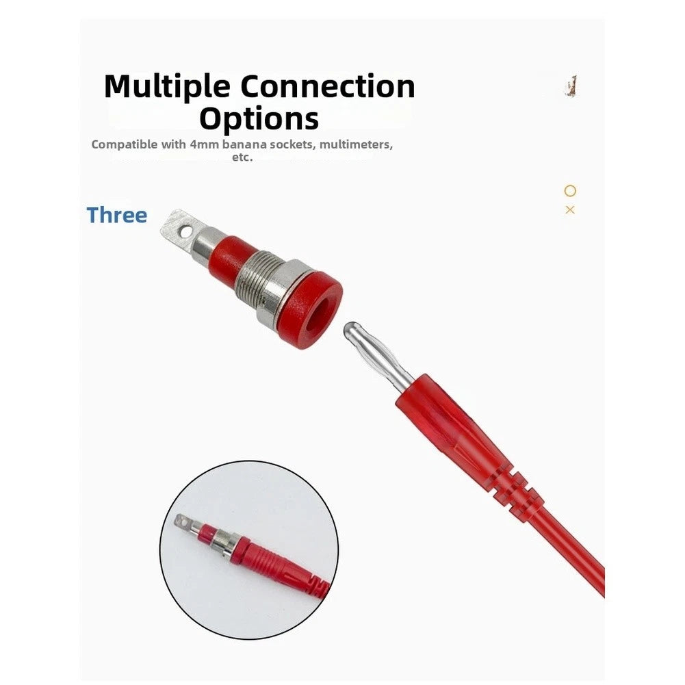 4mm Banana to Crocodile Clip Cable Set of 2 - Red Black Color Coding