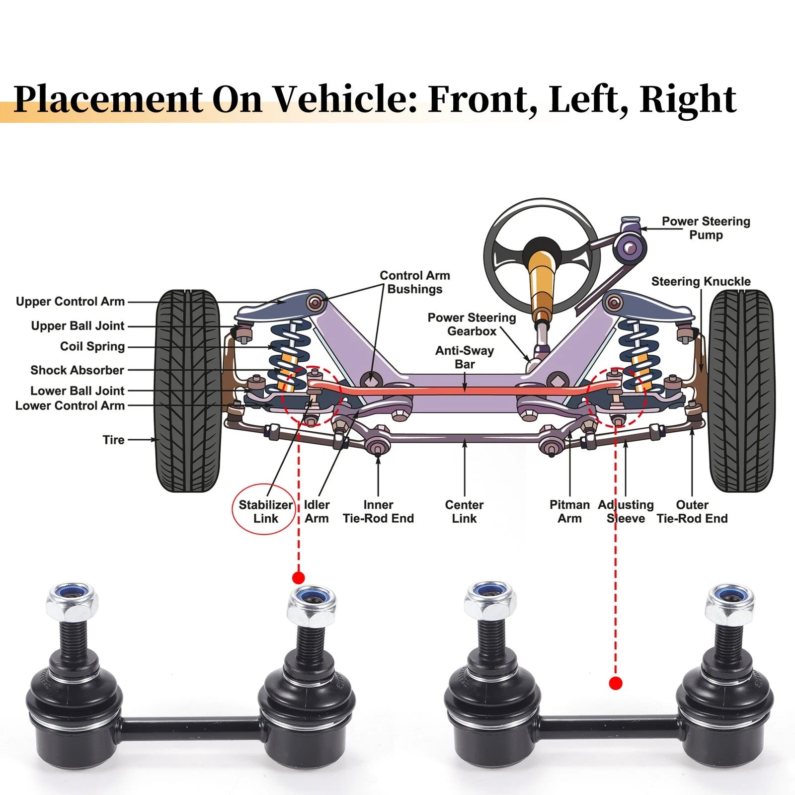 2X Rear Stabiliser Sway Bar Link for Mitsubishi Galant, Endeavor 