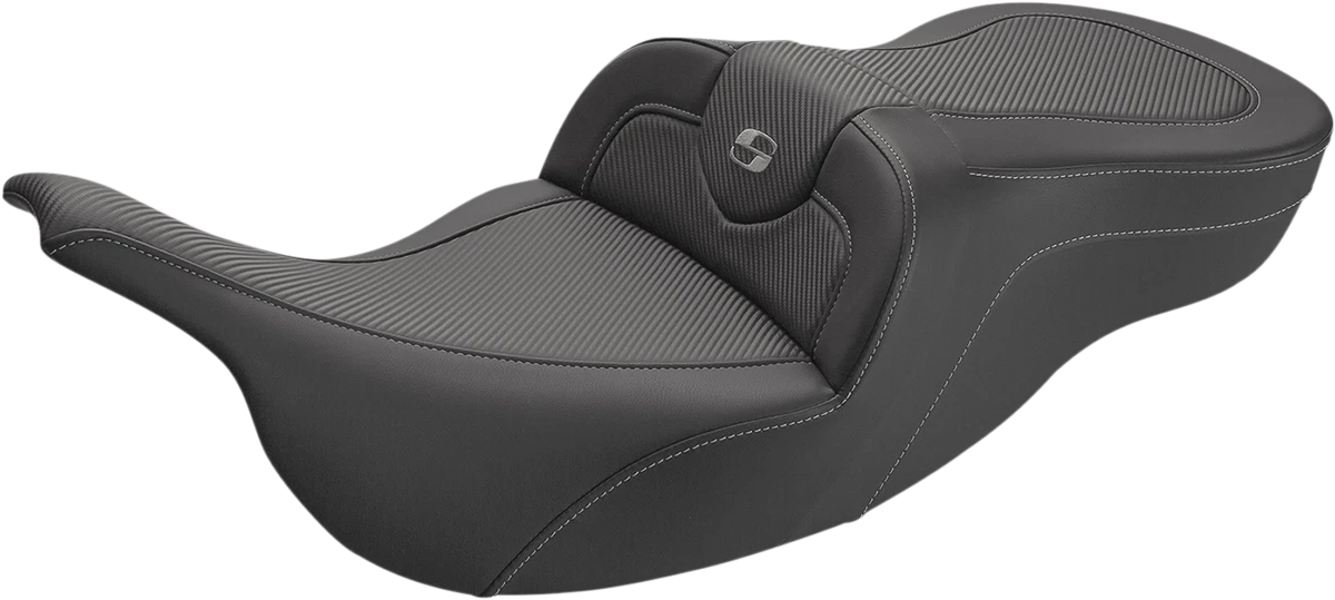 SADDLEMEN Roadsofa Seat for Harley FL (1999–2007) Carbon Fiber Without Backrest