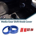 2X Media Volume Gear Shift Switch Knob Cover Ring for Ford Mach-E (2021–2024) Blue