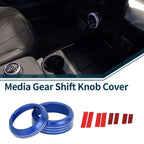 2X Media Volume Gear Shift Switch Knob Cover Ring for Ford Mach-E (2021–2024) Blue